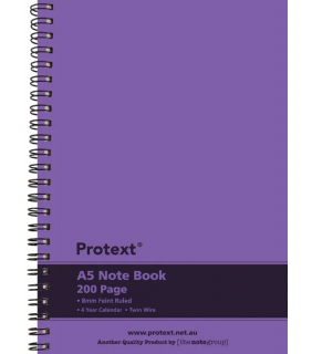 Protext A5 200pg twin wire PP Notebook - Purple