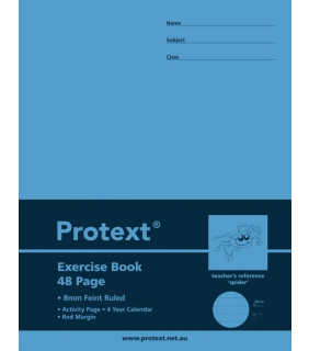 Protext 225*175mm 48pg Exercise Book 8mm ruled + margin