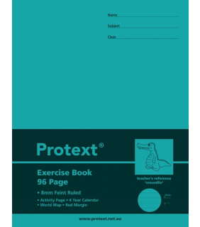 Protext 225*175mm 96pg Exercise Book 8mm ruled + margin
