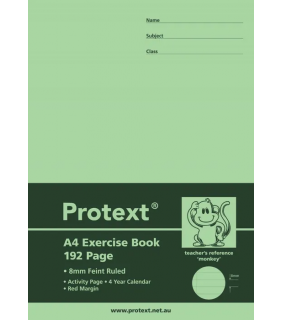 Protext A4 192pg Exercise Book 8mm ruled + margin