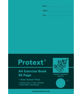 Protext A4 96pg Exercise Book 14mm dotted thirds + margin