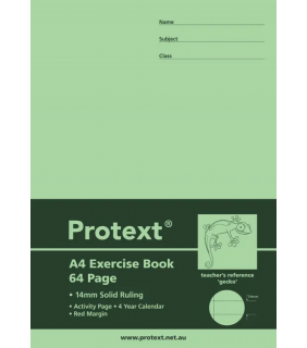 Protext A4 64pg Exercise Book 14mm solid ruled + margin