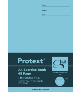 Protext A4 48pg Exercise Book 14mm dotted thirds + margin