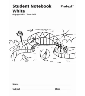 Protext Student Note Book White 64 page Grid 5mm