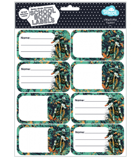 Spencil Book Labels - Moto Camo Trax
