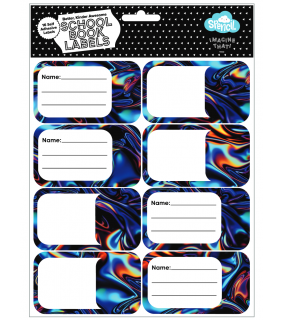 Spencil Book Labels - Metallic Waves