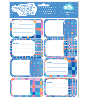 Spencil Book Labels - Pastel Plaid