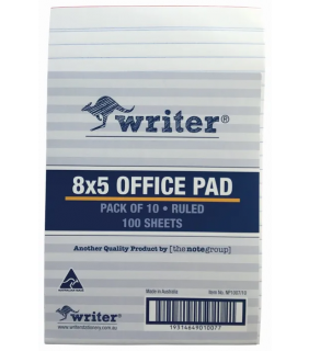 Protext 8x5 100 sheet Bank Office pad ruled