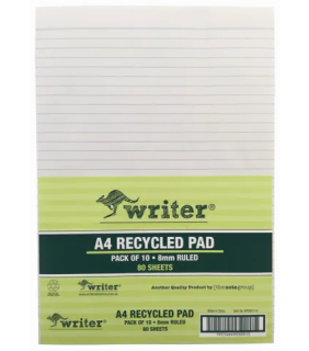 Protext A4 80 sheet Recycled pad ruled