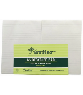 Protext A5 80 sheet Recycled pad ruled