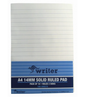 Protext A4 100 sheet Bond Office pad 14mm solid ruled 2 sides