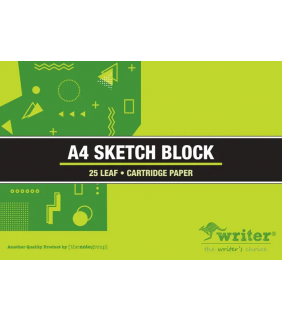 Protext A4 25 leaf Sketch Block, glued top, flip over cover, Cartrid