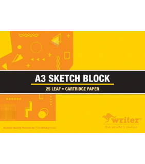 Protext A3 25 leaf Sketch Block, glued top, flip over cover, Cartrid