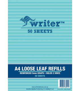 Writer A4 Binder refills pk50 5mm Graph