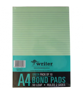 Protext A4 50 sheet Premium Bond pad ruled 2 sides - Green