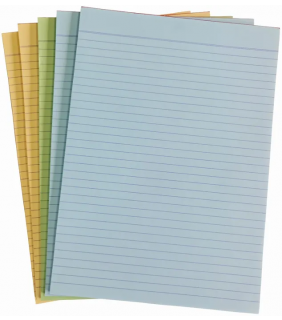Protext A4 50 sheet Premium Bond pad ruled 2 sides - mixed colours pa