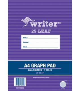 Protext A4 2mm 25 leaf Graph pad + 7 holes