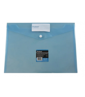 Protext A4 PP Document wallet with button closure - Blue