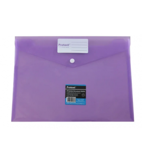 Protext A4 PP Document wallet with button closure - Purple