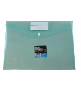 Protext A4 PP Document wallet with button closure - Green