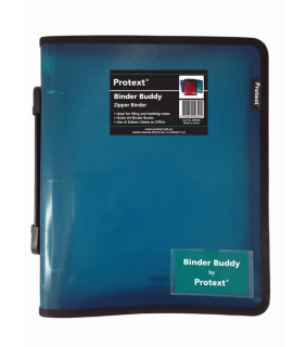 Protext Binder Buddy with Zipper 25mm 3 ring with handle - Aqua