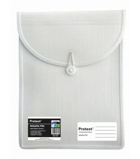Protext Attache File with Elastic Closure - White