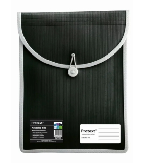 Protext Attache File with Elastic Closure - Black