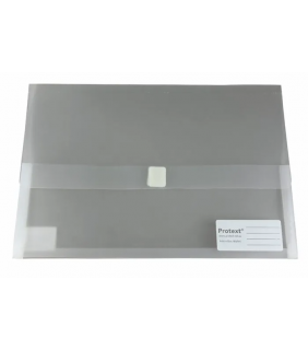 Protext Foolscap PP Document wallet with velcro closure - Clear