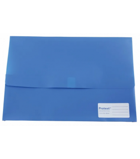 Protext Foolscap PP Document wallet with velcro closure - Blue