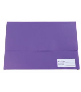 Protext Foolscap PP Document wallet with velcro closure - Purple