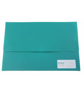 Protext Foolscap PP Document wallet with velcro closure - Green