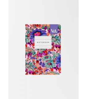 V&A A6 Textured Soft Cover Notebook-Neon Floral Coral Jungle