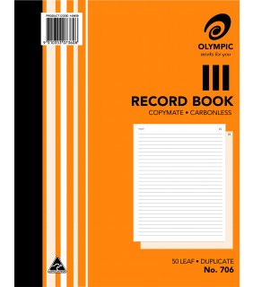 Olympic Record Book 250 x 200mm Carbonless Ruled Duplicate 706