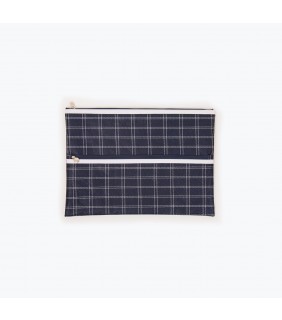 Pencil Case 375x264mm Tartan 2 Zip