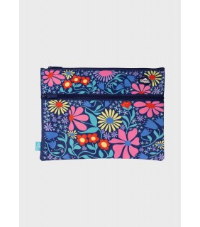 Spencil A4 Twin Zip Pencil Case - Flower Fun