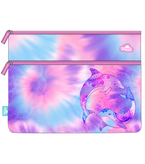 Spencil A4 Twin Zip Pencil Case - Tie Dye Splash