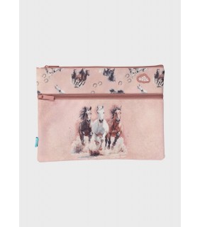 Spencil A4 Twin Zip Pencil Case - Wild Horses