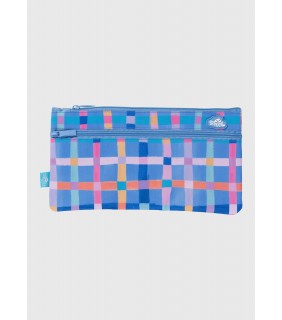 Spencil Twin Zip Pencil Case - Pastel Plaid
