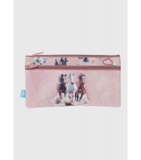 Spencil Twin Zip Pencil Case - Wild Horses