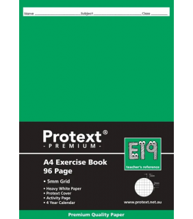 Protext A4 Exercise Book Grid 5mm 96pg