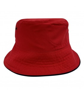 Navy Bucket Hat Reversible RED
