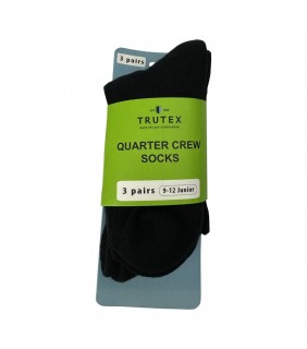 Trutex Sock Black Quarter 3pk