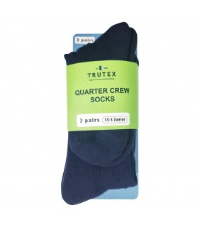 Socks Navy Quarter Crew - 3Pk