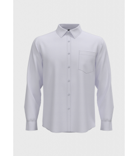 White Essentials L/S Shirt with Stand Collar 