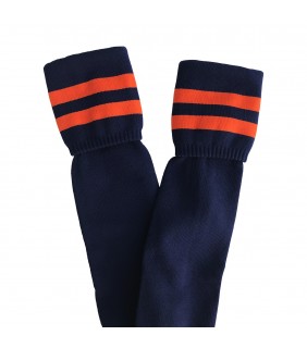 Sock Football Navy/Dark Orange
