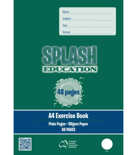 Writer Splash A4 48pg Exercise Book Plain pages