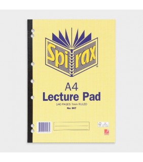 Lecture Pad A4 140 Page 7mm Spirax 907