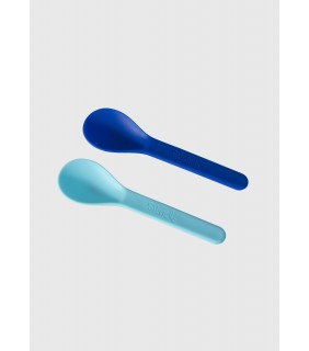 Spencil Snack Attack Box Spoon Set 2pk- Azure/Sky