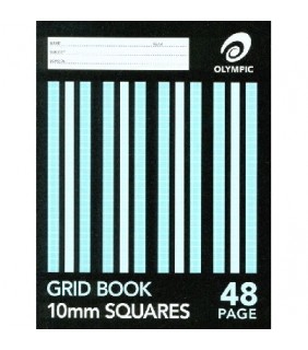 Exercise Book  48 Page 10mm QUAD (GRID) Stripe Olympic