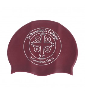 Swim Caps Silicone Maroon SBC Logo OS